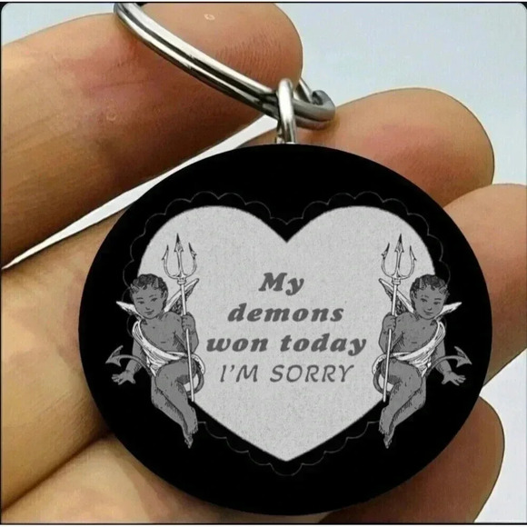 Evil Devil My Demon Won Today Hot Horror Halloween Scary Hot Keychain - Picture 1 of 1
